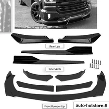 Glossy Black Front Bumper Lip Splitter Lower Spoiler Body Kit For Silverado 1500
