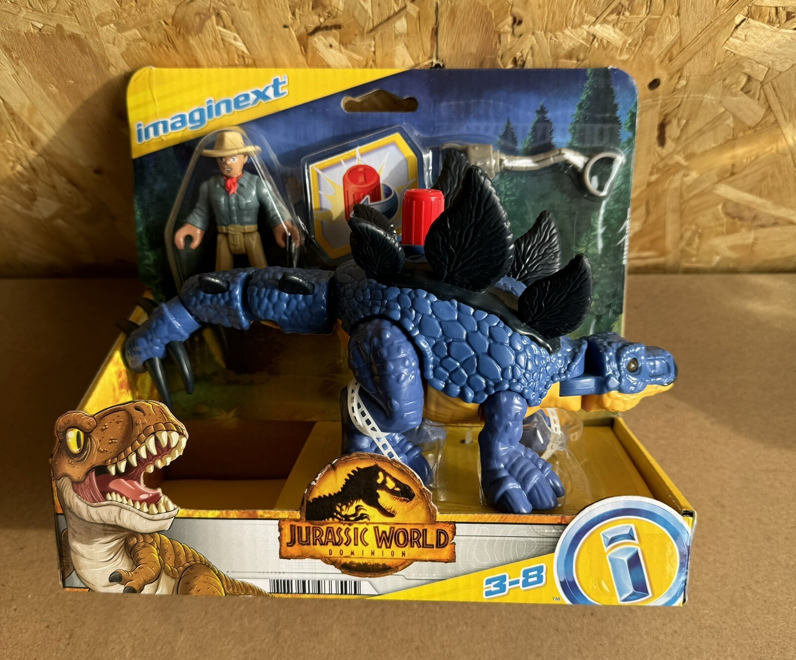 Imaginext Jurassic World Dominion Stegosaurus & Dr. Grant Dinosaur Figure *NEW* - Image 2
