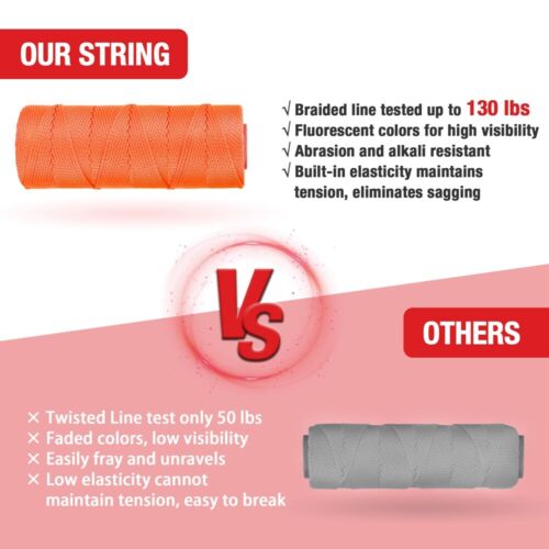 Goldblatt 3 Roll 500 Feet #18 Mason Line Braided Nylon String for Garden Masonry - Picture 4 of 9