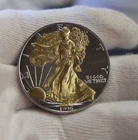 1996 US Silver Eagle $1 in Color/Gold Toned Unc Key Date
