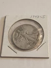 1943-S Walking Liberty Half Dollar, 90% Silver, USA 50c, San Francisco Mint