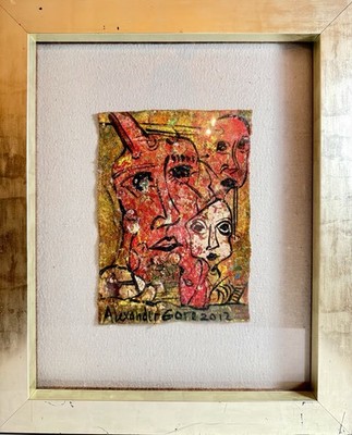 Alexander Gore Oil on Paper The Painter's Portrait Framed Miami Artist