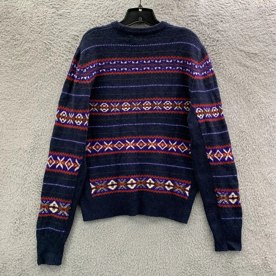 $395 RAG AND BONE Sweater Mens Size Medium Pullover Wesley Wool Blue White - Image 2 of 4