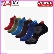 Mens Ankle Low Cut Athletic Tab Socks for Men Sport Comfort Cushion Sock 6 Pack