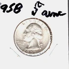 1958p Washington silver quarter Unc
