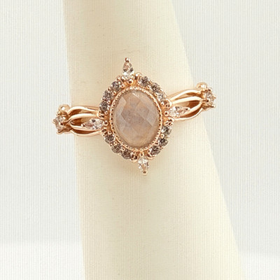 Bomb Party Ring Sz 9 ''True Harmony'' Genuine White Quartz on Rose Gold RETRO