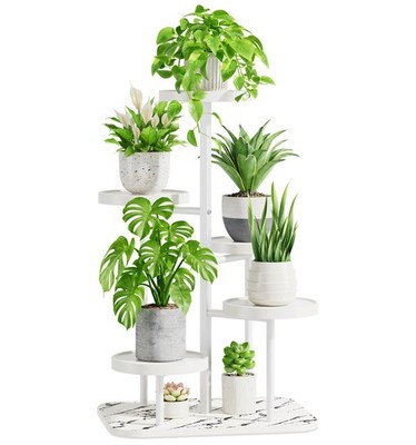 Pflanzenständer Metall Kunststoffe mit 5 Ebenen, Blumenständer Blumenregal Pf...