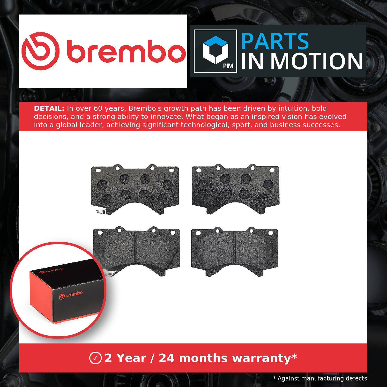 Front Brake Pad Set Fits Hyundai XG Toyota LandCruiser 200 BREMBO - Image 5