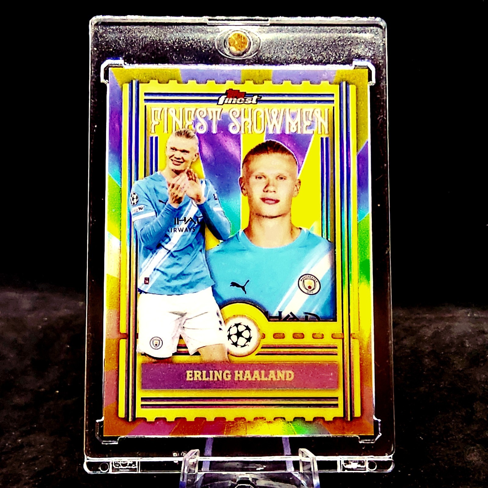 Erling Haaland RARE SILVER YELLOW RAY FOIL TOPPS | INVESTMENT CARD | Manchester view 5