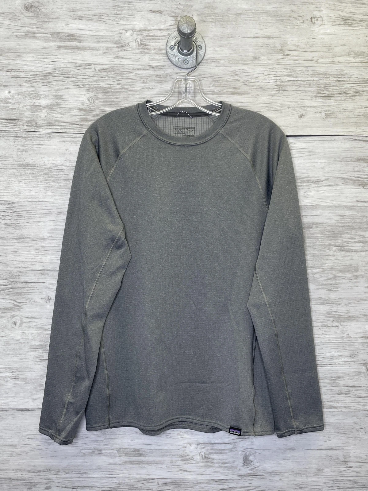 Patagonia Shirt Mens Medium Gray Capilene Midweight Baselayer Long Sleeve Crew