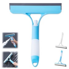 3 in 1 Window Cleaning Scraper, Cleaner Squeegee with Sprayer, Blue