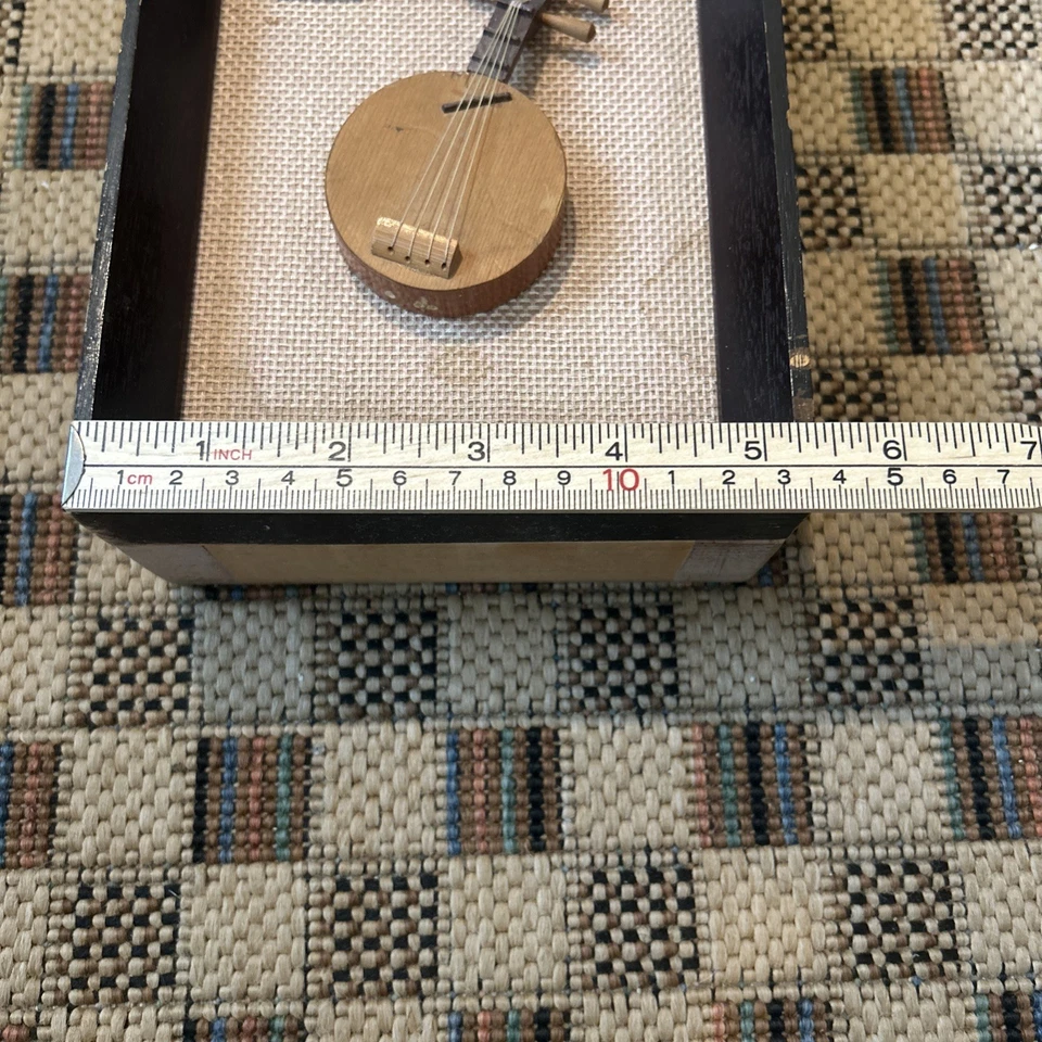 Vintage Yueqin Mini Musical Instrument Frame Art Chinese Yueh-Chin Shadow Box - Image 2 of 4