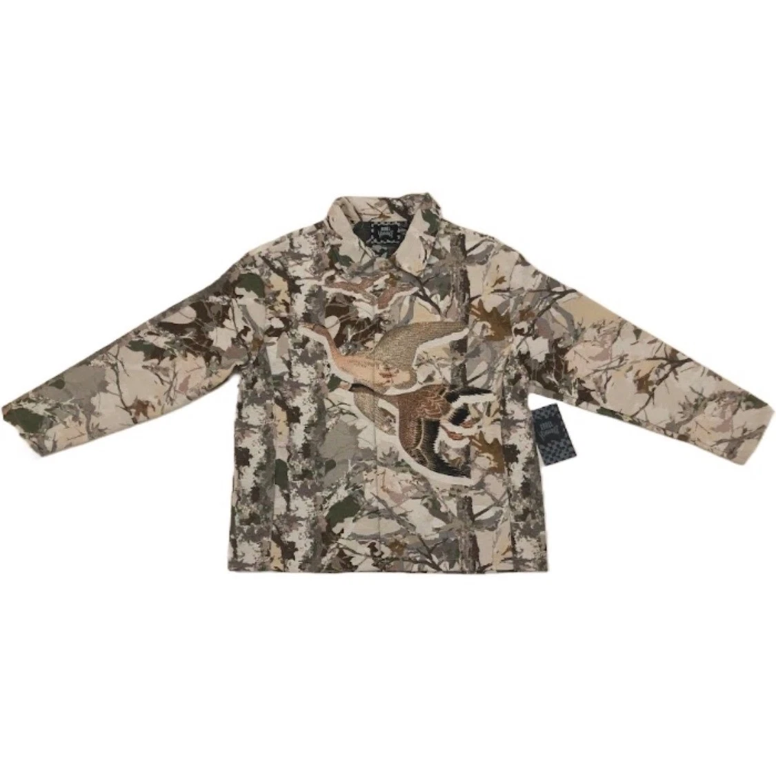 Rebel Vengeance Tapestry Jacket Mens Large Camo Duck Print Button Up Shirt NWT image 3