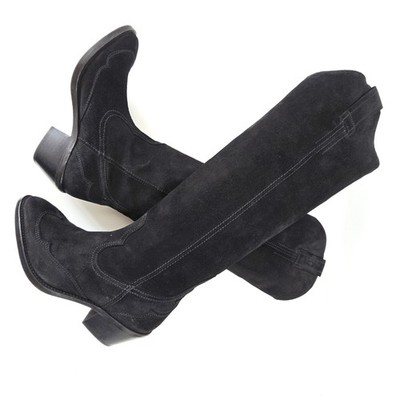 ALL SAINTS DAMEN VALERY WESTERNSTIEFEL KNIEHOCH SCHWARZ VELOURSLEDER KUBANISCH 37 4