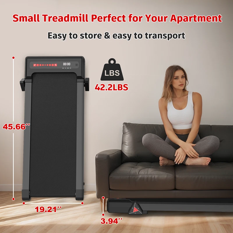Q20N Folding Walking Pad Treadmill with Incline, 2.5HP Quiet Motor, LED Display, - Image 2 of 4