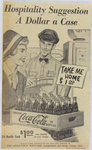 Vintage 1949 COCA COLA Coke Bottle Case Newspaper Print Ad