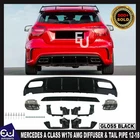 REAR DIFFUSER FOR MERCEDES A CLASS W176 AMG A45 LOOK TAIL PIPE GLOSS BLACK 12-18