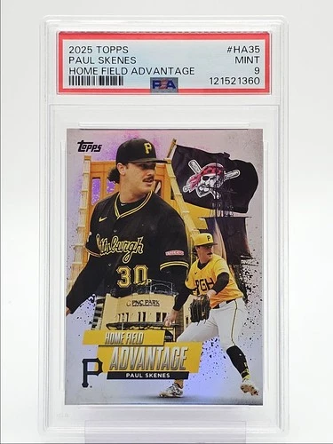 PAUL SKENES 2025 TOPPS SERIES 2 HOME FIELD ADVANTAGE BASEBALL PSA 9 Q0004