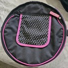 Pampered Chef On the Go Collapsible Insulated Cooler Black/White/Pink+Polka Dots