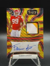 2024 Panini Select Fabien Lovett Gold Wave Auto 3-Color Patch SP Chiefs