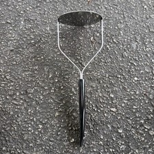 Vintage Potato Masher Solid Stainless Steel With Black Handle Made In USA