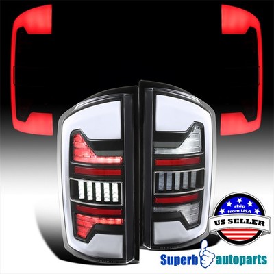 For 2007-2008 Dodge Ram 1500 2500 Full LED Black Tail Lights + Brake Lamps