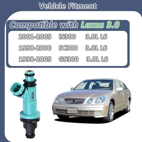 Fuel Injectors 23250-46090 Replacement for Lexus IS300 GS300 SC300 1998-2005 Foto 2 de 4