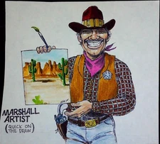 Marshall Artist Western Cowboy Sketch Robert James Wright 1/1 Drawing Original