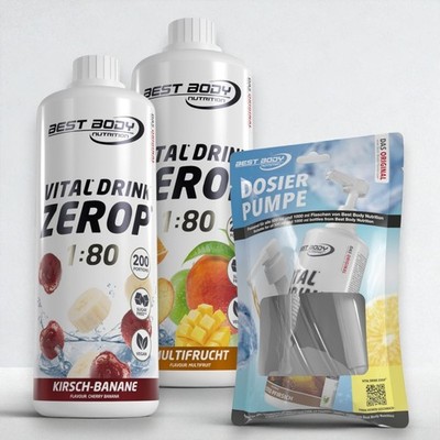 Best Body Vital Drink Zerop 2 x 1 Ltr. + 1 Dosierpumpe 5ml Hub 14,00  /Ltr.