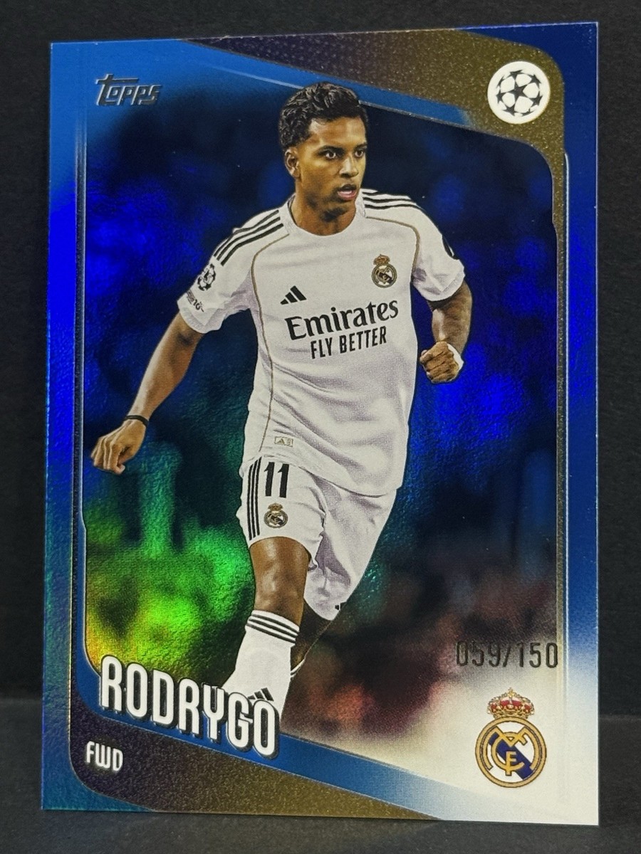 2025-26 Topps UEFA Club Competitions Real Madrid Rodrygo Blue Foil