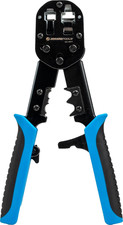 RJ45  RJ11/12 Modular Pass-Through Crimper with Tail Crimping Slots