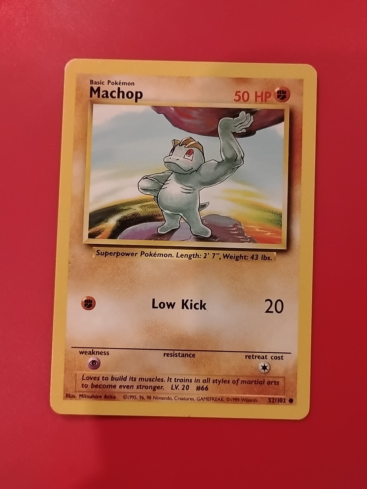 Pokémon TCG Machop Base Set 52/102 Regular Shadowless Common