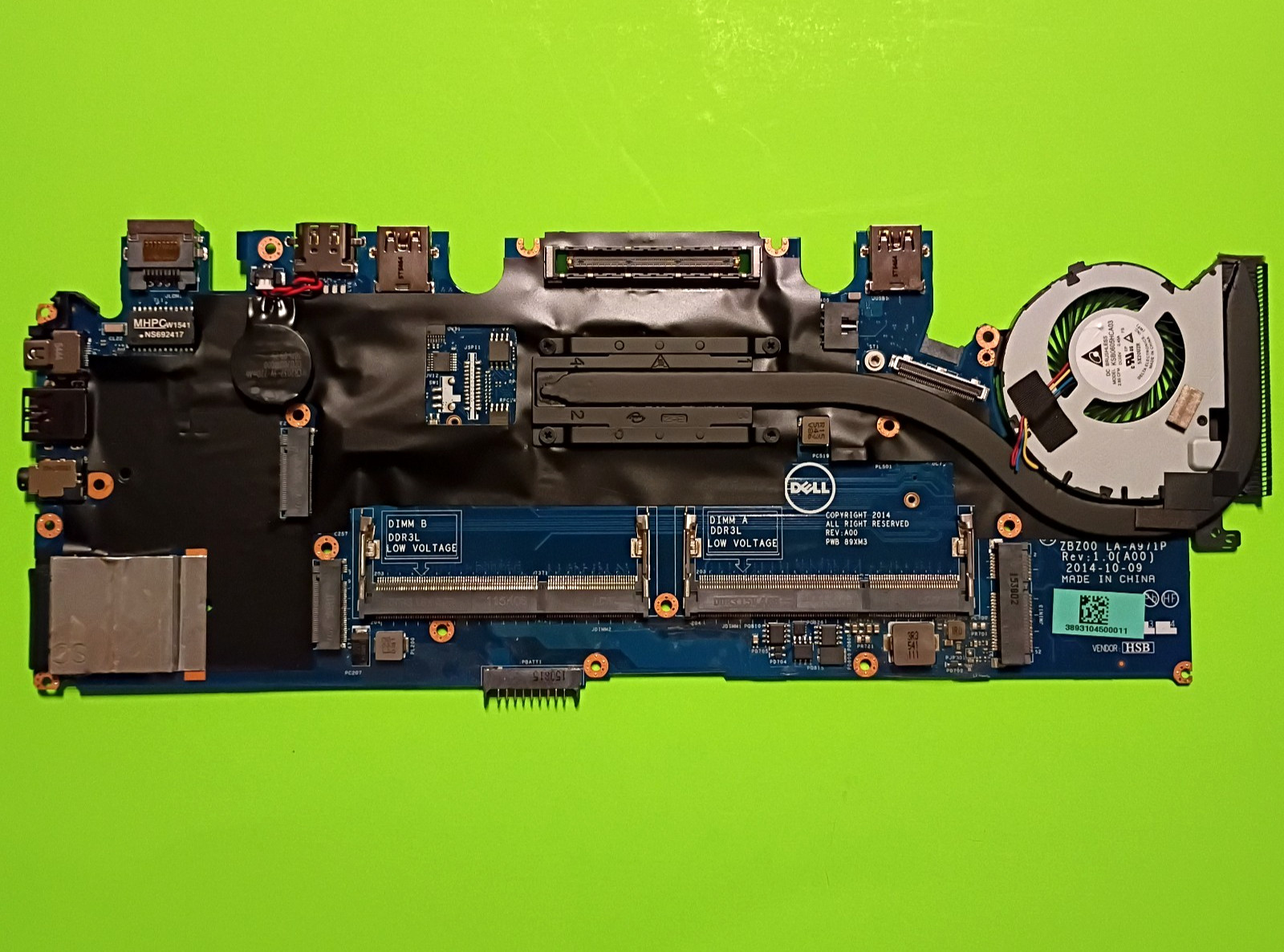 DELL Latitude E7250 MOTHERBOARD i7-5600U 2.6GHz + Fan + Heatsink | TESTED ✅