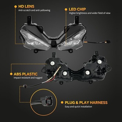 LED Front Headlight Assembly Fit For Kawasaki Ninja ZX6R 2024 2025
