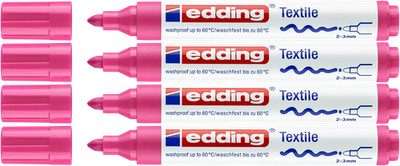 4x edding 4500 Textilmarker neonpink