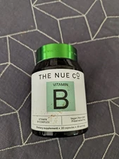 The Nue Co Vitamin B Complex Energy Skin & Hair Support Vegan 30 Caps  Bb 7/27
