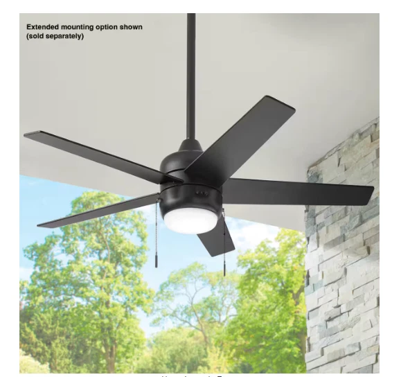 Hampton Bay Mena 44" LED Ceiling Fan Matte Black Indoor/Outdoor w/ Light Kit - Image 4 of 4