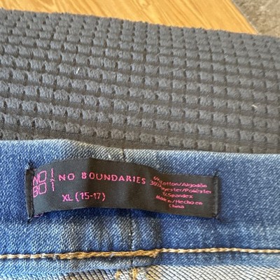 No Boundaries Girls XL (15-17) Blue Skinny Slim Fit Stretch Pull-On Denim Jeans