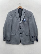 Stafford Mens 42 Short Classic Fit Year Round Sport Coat Blazer Blue Check