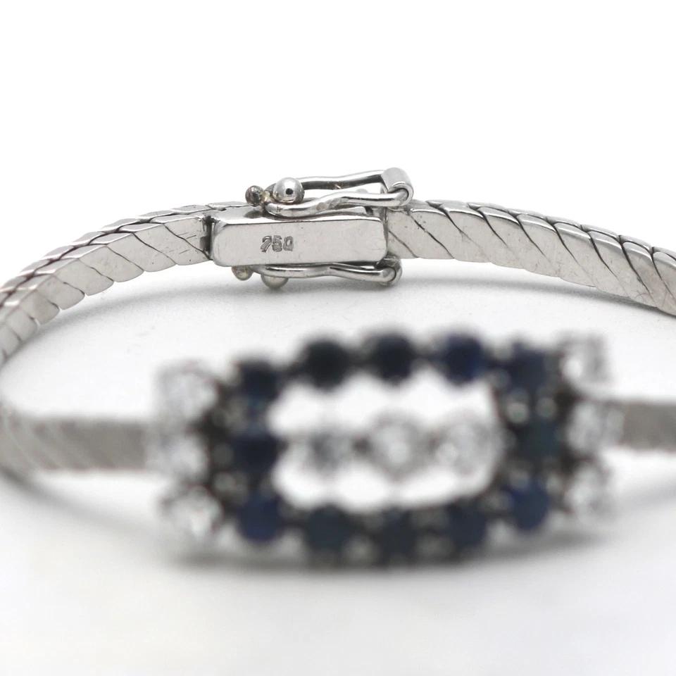Brillant Gold Armband 750 18 Kt 1,55 Ct Weißgold Saphire Diamant Wert 5900,- - Bild 4 von 4