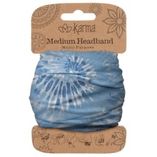 Karma Blue Tie Dye Headband for Women - 1 Count Pack of 1 ,