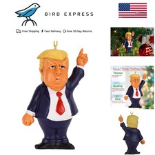 Donald Trump Christmas Ornament Blue Traditional Hanging Decor 3.5 Inches