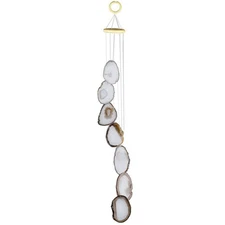 Agate Sliced Geode Wind Chime Home Garden Decoration Figurine