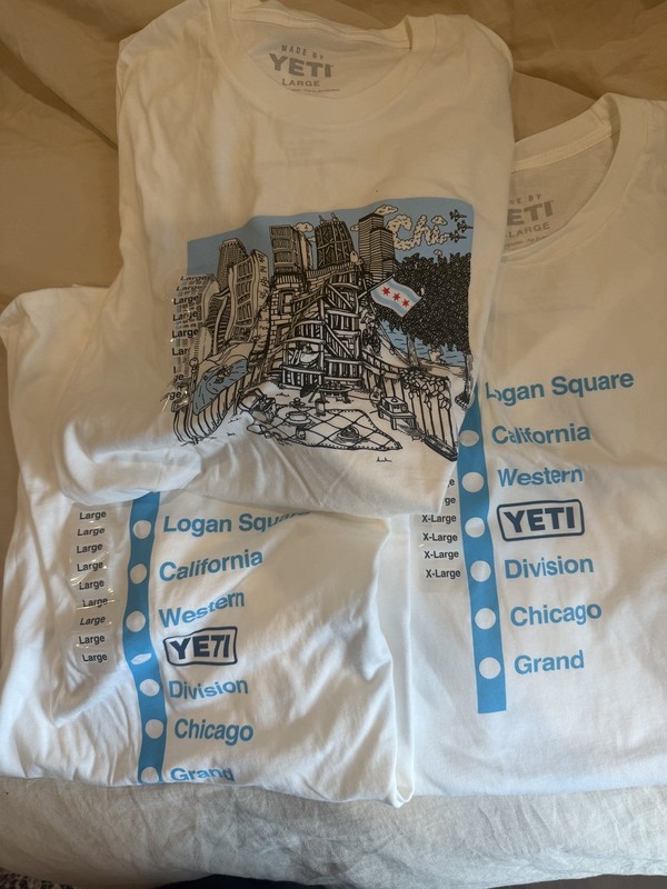YETI Chicago Store Exclusive T-Shirt Lot 3 New