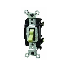 Leviton 5501-LHI Single-Pole Lighted Handle Switch, 15A, 120V, Ivory, LIT...