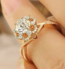 2Ct Round Cut Lab-Created Diamond Women's Engagement Ring 14k Yellow Gold Finish