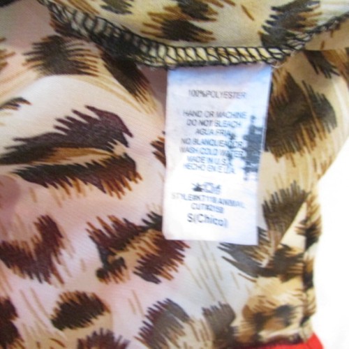 Women's Small Oversized Leopard and Red Ruffle Cape - Picture 3 of 4
