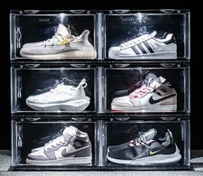 Voice-activated Lighting LED Shoe Box Dropside Stackable Sneaker Display Storage