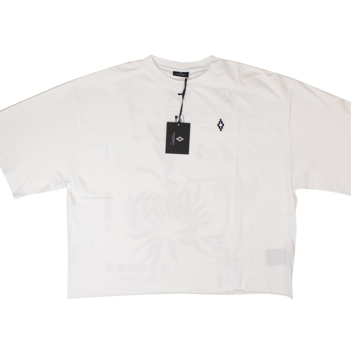 NWT MARCELO BURLON White Flower Shipping Over T-Shirt Size XXS