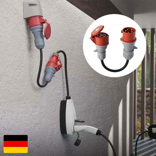 CEE Adapter 5-Pol Starkstrom 32A Stecker auf 16A Kupplung Ladekabel IP44 DE - Bild 19 von 20